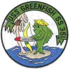 USS Green Fish SS351 Navy Submarine Patch 2nd Design - Saunders Military Insignia
