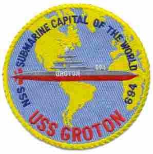 USS Groton SSN694 Navy Submarine Patch