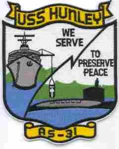 USS Hunley AS31 US Navy Submarine Tender Patch - Saunders Military Insignia