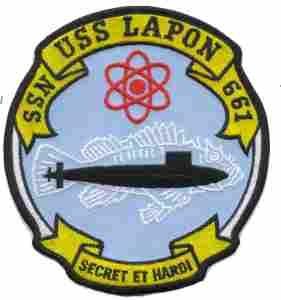 USS LAPON SSN661 Navy Submarine Patch