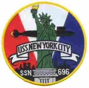 USS New York City SSN 696 Navy Submarine Patch