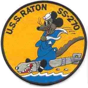 USS RATON SS270 Navy Submarine Patch - Saunders Military Insignia