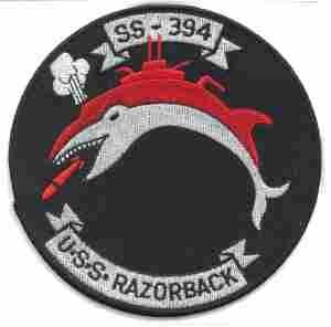 USS RAZORBACK (SS394) Navy Submarine Patch