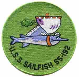 USS Sailfish SS192 Navy Submarine Patch
