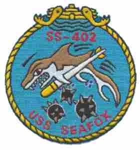 USS SEA FOXFISH TORPEDO SS402 Navy Submarine Patch