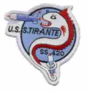 USS TIRANTE SS420 Navy Submarine Patch