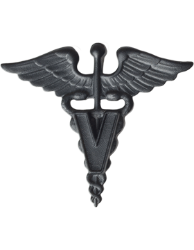 Veterinarian Officer Army branch of service badge in black metal - Saunders Military Insignia