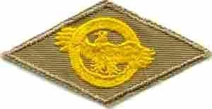 WWII Discharge Patch, twill, tan - Saunders Military Insignia